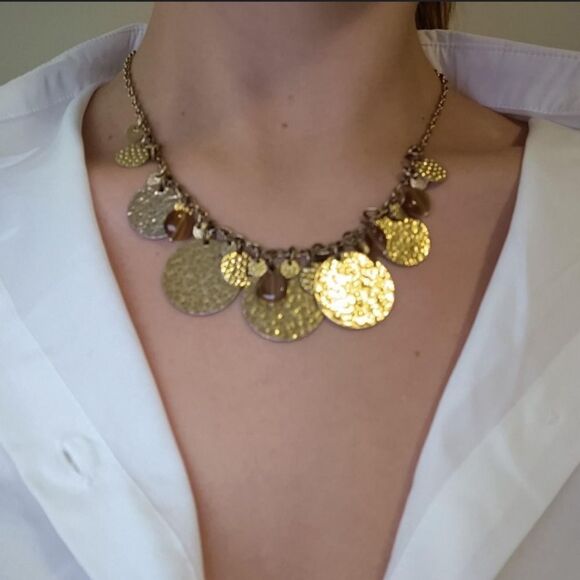 VINTAGE RETIRED SIGNED LIA SOPHIA GOLD TONE 20" NECKLACE - Picture 4 of 7